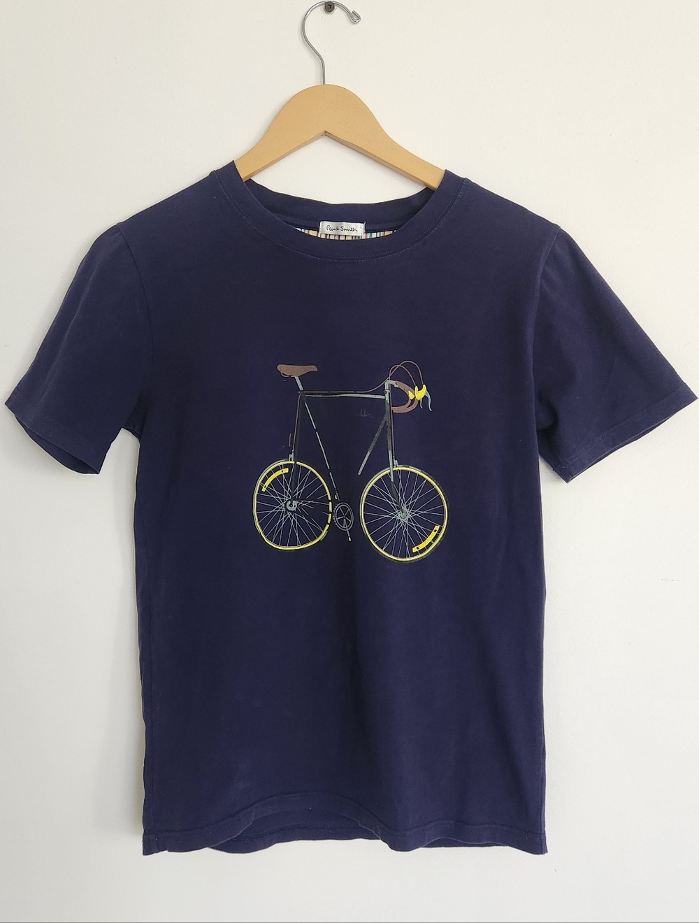 Paul Smith Navy Tee with Yellow Bicycle Graphic